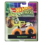HOT WHEELS MONSTER TRUCK GLOW IN THE DARK MASINUTA BONE SHAKER CU ROTI PORTOCALII SCARA 1 LA 64