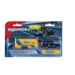 MAJORETTE TRANSPORTER SET REMORCA DE CURSE DELUXE LAND ROVER DEFENDER 110 SI MASINUTA TOYOTA GR SUPRA