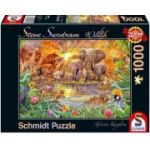 Puzzle 1000 piese, Steve Sundram- Animale salbatice din Africa, Schmidt