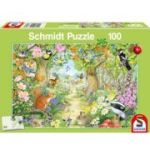 Puzzle 100 piese, Animale in padure, Schmidt