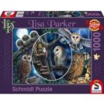 Puzzle 1000 piese, Lisa Parker - Bufnitele misterioase, Schmidt