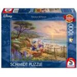 Puzzle 1000 piese, Thomas Kinkade - Disney - Donald si Daisy pe plaja, Schmidt
