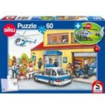 Puzzle 60 piese + Cadou: macheta Siku, Elicopter de politie, Schmidt
