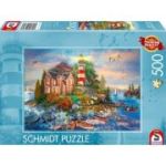 Puzzle 500 piese, Farul de pe stâncă, Schmidt