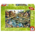 Puzzle 1000 piese, Satul de la marginea padurii, Schmidt