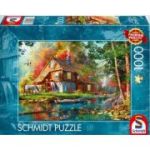 Puzzle 1000 piese, Moara de apă în toamnă, Schmidt