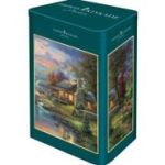 Puzzle 500 piese, Thomas Kinkade - Paradisul naturi, cutie metalica, Schmidt