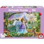 Puzzle 150 piese, Printesa, unicornul si castelul, Schmidt