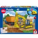 Puzzle 40 piese + Cadou: macheta Siku, Excavator, Schmidt