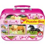 Set puzzle 2 x 26 piese si 2 x 48 piese + Bonus: cufar metalic, Cai, Schmidt
