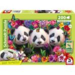 Puzzle 200 piese, Trio de ursi panda, Schmidt