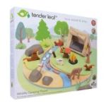 Set de joaca camping in natura, din lemn premium Wildlife Camping Playset