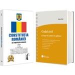 Pachet 2 carti: Codul civil si Legea de punere in aplicare. Actualizat la 8 ianuarie 2026, spiralat si Constitutia Romaniei si legislatie conexa 2025