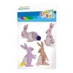 Abtibilduri - iepurasi Paste 10x17cm, Craft with Fun, 531801, set 4 buc