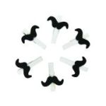 Accesorii creatie - lemn - carlig alb mustati, 4.5cm, set 6 buc, Colorarte