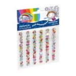 Accesorii creatie - diamante sirag plastic, diverse culori, 9cm, autoadezive, flori, blister 6 buc, Fiorello, GR-DS08 / 170-2404