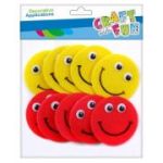 Accesorii creatie - emoji fetru, set 10 buc, Craft with Fun, 463451