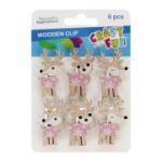 Accesorii creatie - lemn - carlig reni Craciun, 4. 5cm, set 6 buc, Craft with Fun 567218