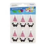 Accesorii creatie - lemn - carlig spiridusi Craciun, 4. 5cm, set 6 buc, Craft with Fun 567219