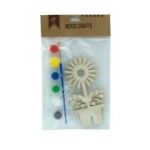Accesorii creatie - lemn decupat - floare, +6 culori +pensula, pentru pictat, CNX, 21159-11