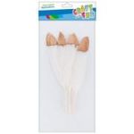 Accesorii creatie - pene albe cu auriu, 14 cm, set 8 buc, Craft with Fun, 463660