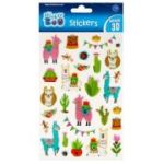 Abtibilduri - lama, 3D, metalic, set 30 buc, Sticker Boo, 493710