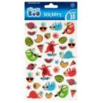 Abtibilduri - lenes, 3D, metalic, set 35 buc, Sticker Boo, 493713