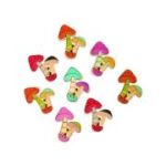 Accesorii creatie - lemn - ciuperci povesti, set 10-12 buc, Colorarte