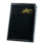 Agenda telefonica CNX 5084-40, mica, coperta imitatie piele, negru