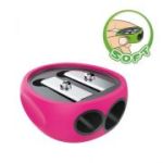 Ascutitoare dubla Keyroad Rubber KR970847 KR971835, 2 orificii, plastic, grip moale, diverse culori