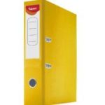 Biblioraft plastifiat Noki, A4, portret, 7cm, buzunar eticheta, inele metalice - galben