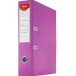 Biblioraft plastifiat Noki, A4, portret, 7cm, buzunar eticheta, inele metalice - roz