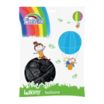 Baloane aniversare Fiorello, 25. 4cm, negru metalizat, 170-2501, set 100 buc