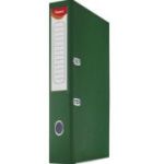 Biblioraft plastifiat Noki, A4, portret, 5cm, buzunar eticheta, inele metalice - verde