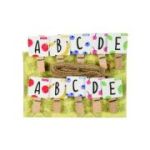 Accesorii creatie - lemn - carlig litere, natur, set 10 buc, Colorarte