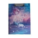 Clipboard A4 simplu CNX 8632, model cerb, pentru fete, cu rigla de 30cm pe lateral