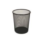 Cos de gunoi CNX 5003, pentru hartie, 12 litri, 24x27cm, plasa metalica, negru