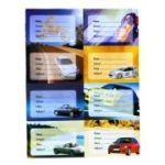 Etichete scolare CNX 8/coala, model masini, 10 coli/set