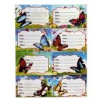 Etichete scolare CNX 8/coala, model fluture, 10 coli/set