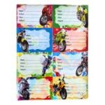 Etichete scolare CNX 8/coala, model motocicleta, 10 coli/set
