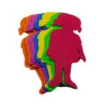 Forme decorative - hartie gumata - fetita, 21x8cm, 1. 5mm, diverse culori, set 12 buc, Colorarte