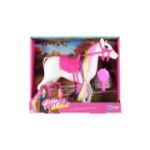 Jucarie cal cu sa + pieptene Cute Horse, 28x24x8cm, diverse culori, 3+ ani, MegaCreative, 543526