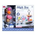 Set de ceai - High tea cake - metalic, cu accesorii pentru prejituri, 39 de piese, MegaCreative 419214, 3+ ani