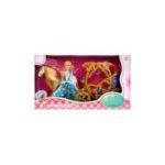 Papusa - printesa cu cal si caleasca, auriu, 3+ ani, MegaCreative, 442512