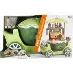 Set de joaca 4 in 1 - supermarket - accesorii diverse incluse, cu maner, pe roti, verde, MegaCreative 459945, 3+ ani