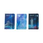 Jurnal A6 CNX 5702-14, 160 pagini, orase europene, coperta carton, cu elastic