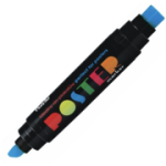 Marker permanent Fiorello Poster GR-1712, 2 capete- tesit 10mm / patrat 17mm - albastru