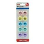 Magneti pentru tabla CNX 2010MX, zambareti, diametru 20mm, diverse culori pastel, set 10 buc