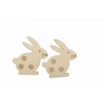 Accesorii creatie - lemn pirogravura - iepuri, 8cm, set 5 buc, Colorarte