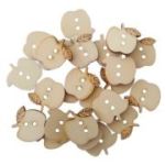 Accesorii creatie - lemn - nasturi mar, natur, set 30 buc, Colorarte